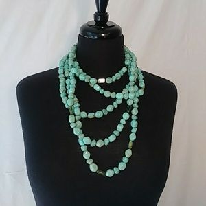 Turquoise Faux Statement Costume Necklace
